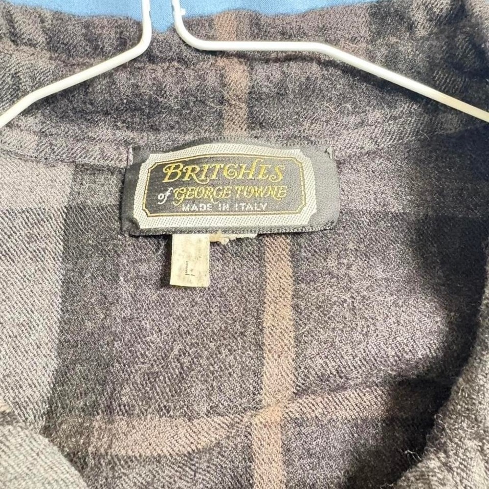 Vintage Britches of Georgetown 100%Wool Plaid Button-Up Shirt Long Sleeve Size L - Picture 2 of 7